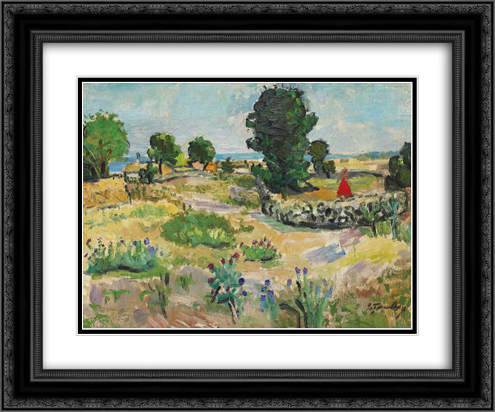 On the Coast 24x20 Black Ornate Wood Framed Art Print Poster with Double Matting by Tuculescu, Ion
