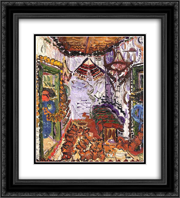 Rural Interior with Covers 20x22 Black Ornate Wood Framed Art Print Poster with Double Matting by Tuculescu, Ion