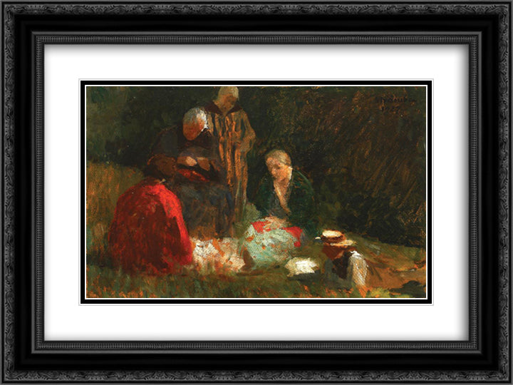 In the Family 24x18 Black Ornate Wood Framed Art Print Poster with Double Matting by Strambu, Ipolit