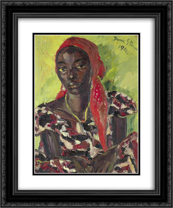 Congolese Beauty 20x24 Black Ornate Wood Framed Art Print Poster with Double Matting by Stern, Irma