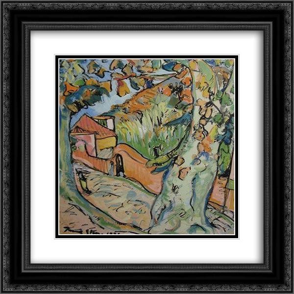 Country Road, Madeira 20x20 Black Ornate Wood Framed Art Print Poster with Double Matting by Stern, Irma