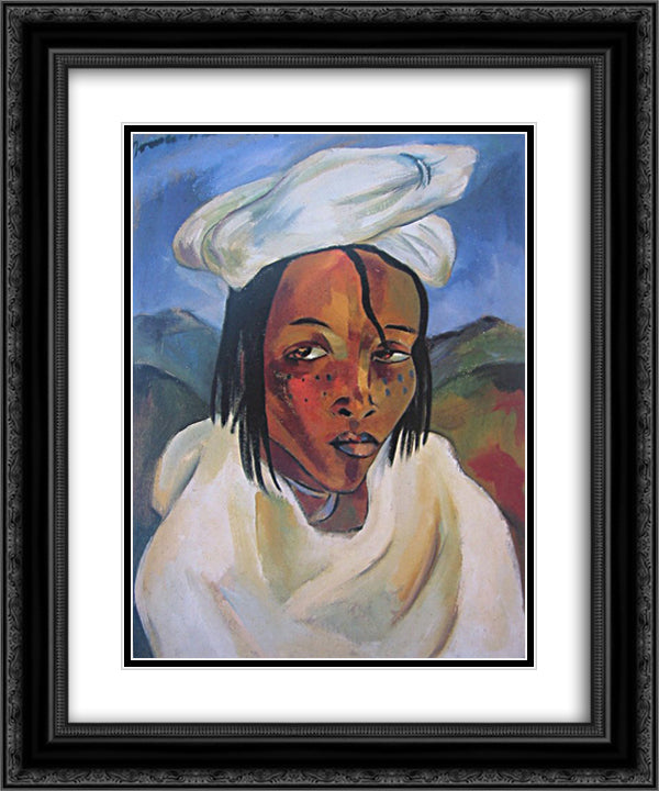 Portrait of a Pondo Woman 20x24 Black Ornate Wood Framed Art Print Poster with Double Matting by Stern, Irma