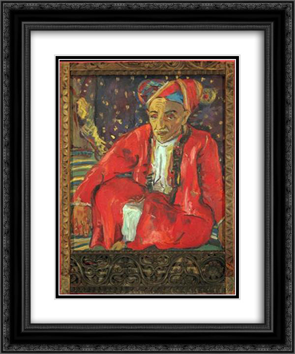 The Rich Old Arab 20x24 Black Ornate Wood Framed Art Print Poster with Double Matting by Stern, Irma