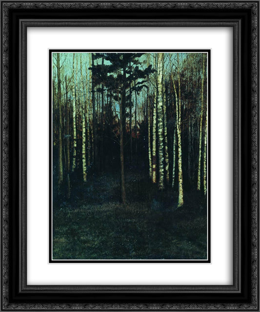 About nightfall. Grove. 20x24 Black Ornate Wood Framed Art Print Poster with Double Matting by Levitan, Isaac