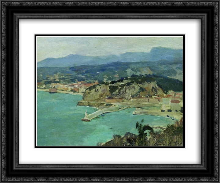 At the lake Como. Italy. 24x20 Black Ornate Wood Framed Art Print Poster with Double Matting by Levitan, Isaac