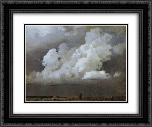 Before the storm 24x20 Black Ornate Wood Framed Art Print Poster with Double Matting by Levitan, Isaac