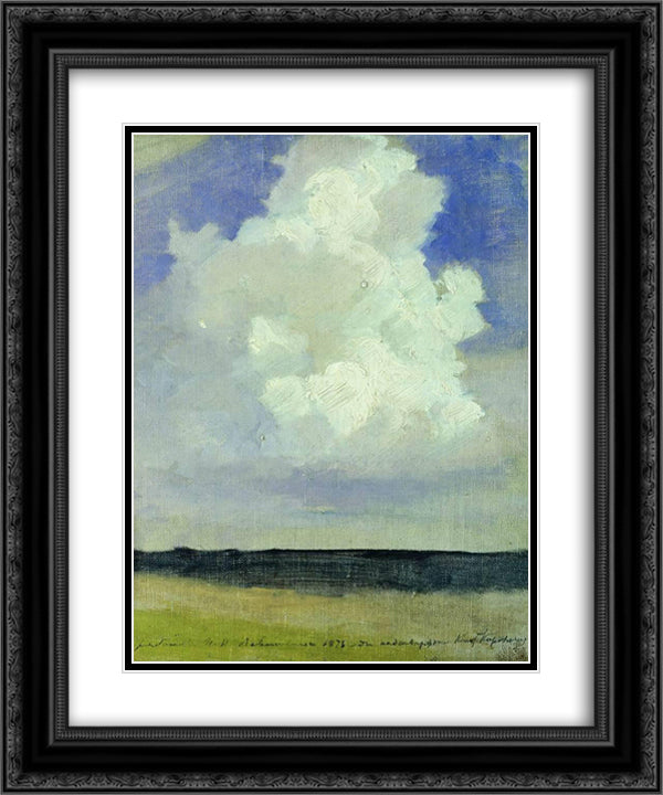 Cloud 20x24 Black Ornate Wood Framed Art Print Poster with Double Matting by Levitan, Isaac