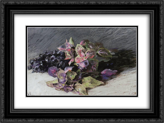 Coleus 24x18 Black Ornate Wood Framed Art Print Poster with Double Matting by Levitan, Isaac