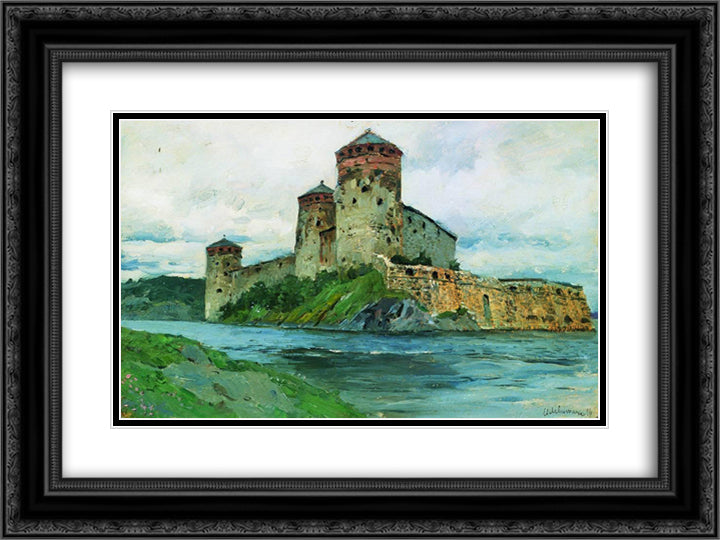 Fortress. Finland. 24x18 Black Ornate Wood Framed Art Print Poster with Double Matting by Levitan, Isaac