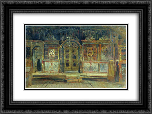 Inside the Peter and Paul Church in Plyos 24x18 Black Ornate Wood Framed Art Print Poster with Double Matting by Levitan, Isaac