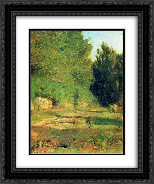 Near the grove 20x24 Black Ornate Wood Framed Art Print Poster with Double Matting by Levitan, Isaac