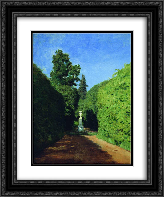 Parkway. Ostankino. 20x24 Black Ornate Wood Framed Art Print Poster with Double Matting by Levitan, Isaac