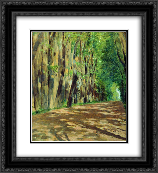 Parkway 20x22 Black Ornate Wood Framed Art Print Poster with Double Matting by Levitan, Isaac