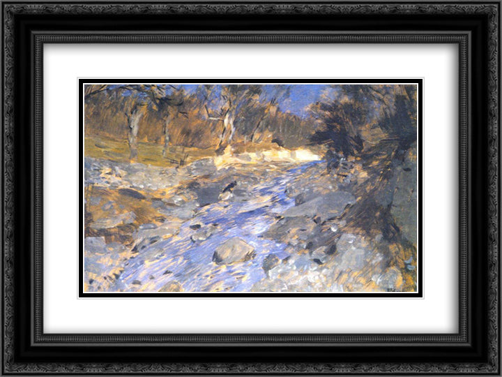 Springtime in the Crimea 24x18 Black Ornate Wood Framed Art Print Poster with Double Matting by Levitan, Isaac
