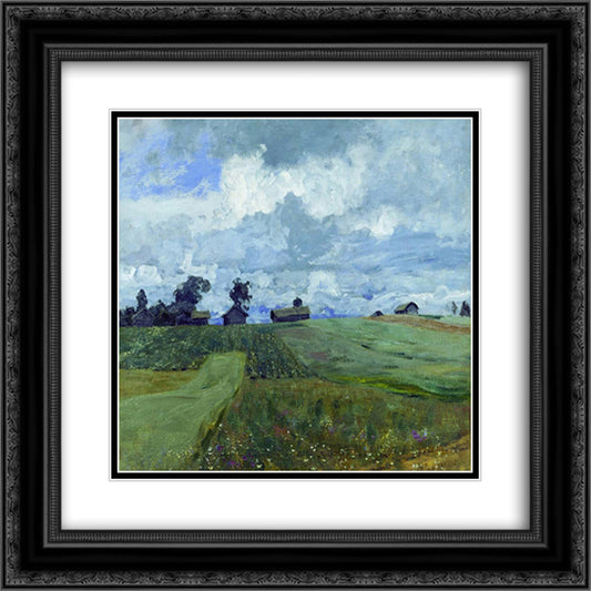 Stormy day 20x20 Black Ornate Wood Framed Art Print Poster with Double Matting by Levitan, Isaac