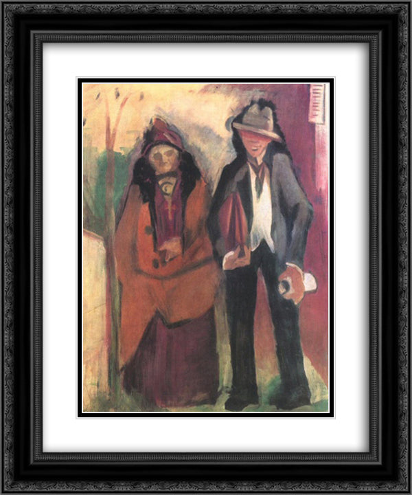 French Poet and His Mother 20x24 Black Ornate Wood Framed Art Print Poster with Double Matting by Farkas, Istvan