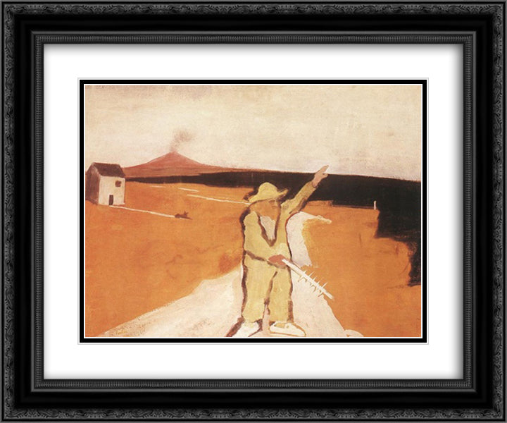 The Lunatic at Syracuse 24x20 Black Ornate Wood Framed Art Print Poster with Double Matting by Farkas, Istvan