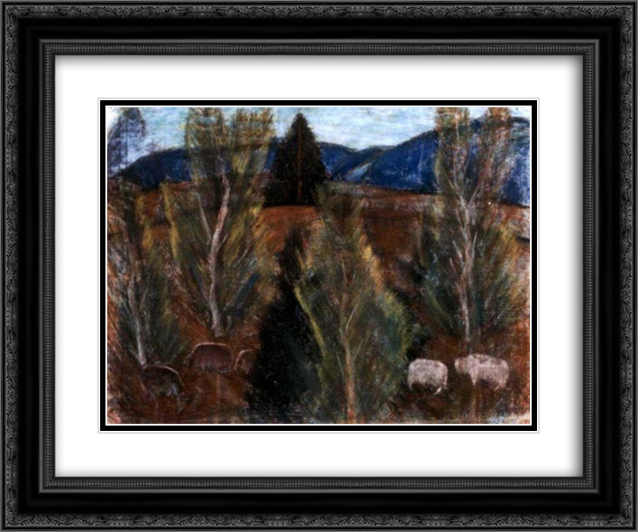 Bakony-Landscape 24x20 Black Ornate Wood Framed Art Print Poster with Double Matting by Nagy, Istvan
