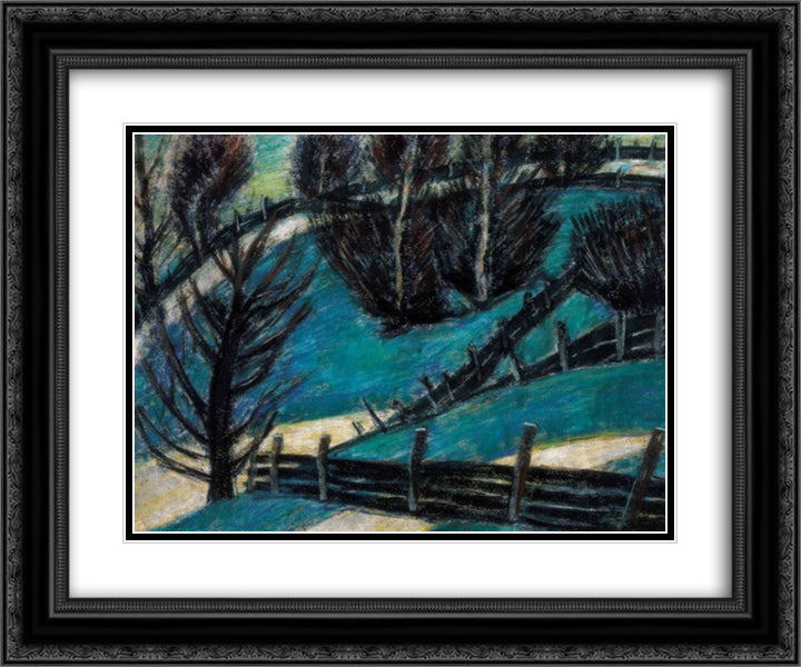 Fences 24x20 Black Ornate Wood Framed Art Print Poster with Double Matting by Nagy, Istvan