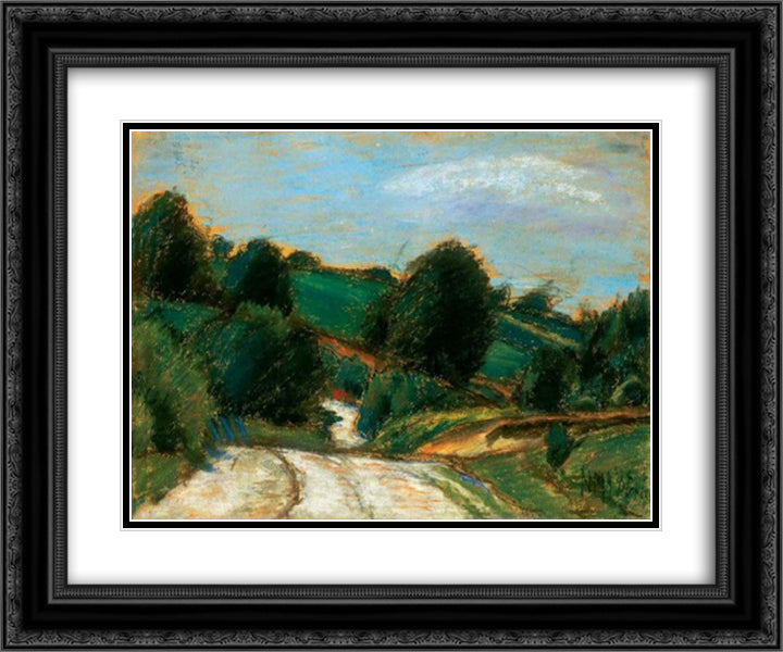 Hill landscape 24x20 Black Ornate Wood Framed Art Print Poster with Double Matting by Nagy, Istvan