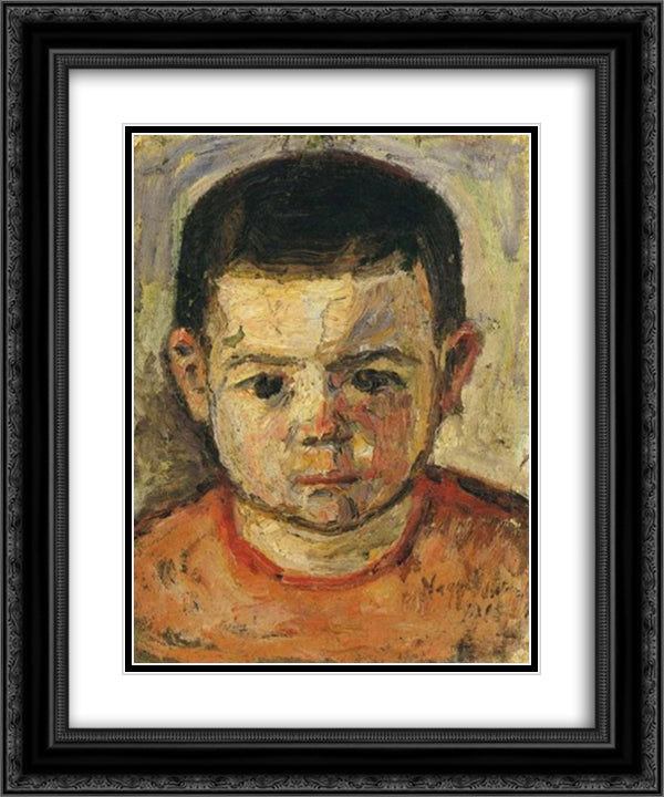 Little boy 20x24 Black Ornate Wood Framed Art Print Poster with Double Matting by Nagy, Istvan