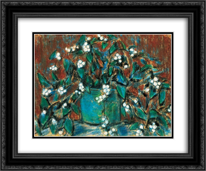 Mistletoe bunch 24x20 Black Ornate Wood Framed Art Print Poster with Double Matting by Nagy, Istvan