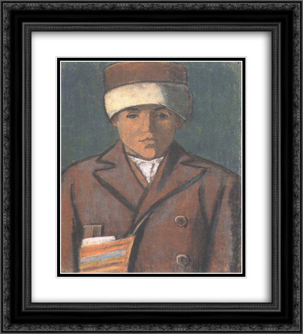 Schoolboy 20x22 Black Ornate Wood Framed Art Print Poster with Double Matting by Nagy, Istvan
