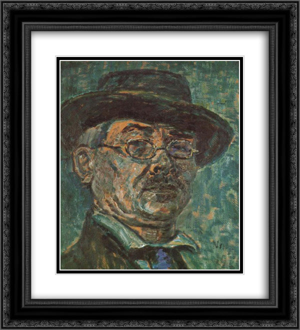 Self-portrait 20x22 Black Ornate Wood Framed Art Print Poster with Double Matting by Nagy, Istvan