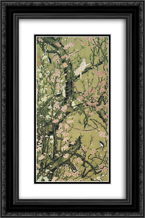 Touka shoukinzu 16x24 Black Ornate Wood Framed Art Print Poster with Double Matting by Jakuchu, Ito