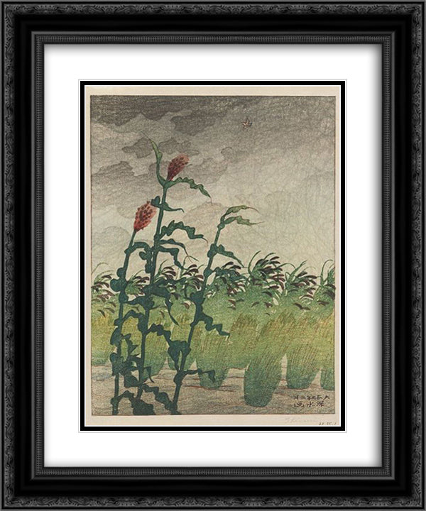 Before the Storm 20x24 Black Ornate Wood Framed Art Print Poster with Double Matting by Shinsui, Ito