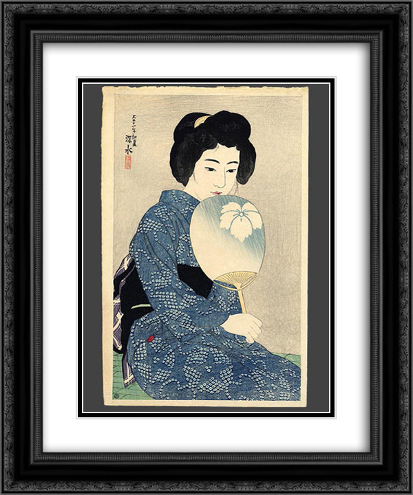 In a Yukata 20x24 Black Ornate Wood Framed Art Print Poster with Double Matting by Shinsui, Ito