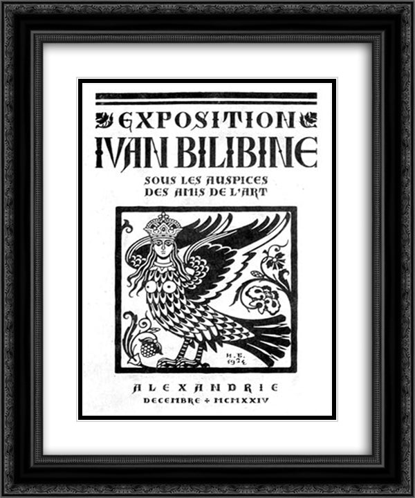 Complimentary ticket to a solo exhibition by Ivan Bilibin at Alexandria 20x24 Black Ornate Wood Framed Art Print Poster with Double Matting by Bilibin, Ivan