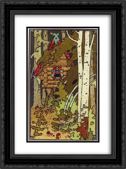 Illustration for the front cover of the book in the series Tales 18x24 Black Ornate Wood Framed Art Print Poster with Double Matting by Bilibin, Ivan