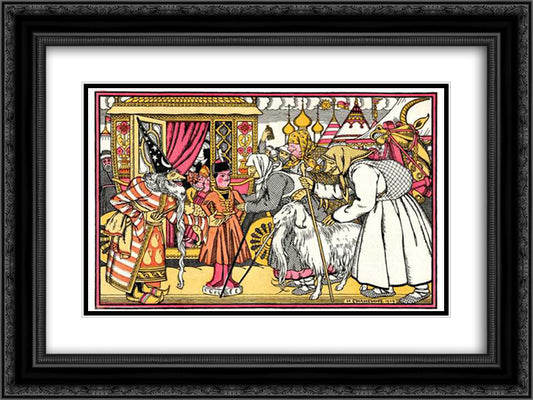 Illustration for the tale Wooden Prince by Alexander Roslavlev 24x18 Black Ornate Wood Framed Art Print Poster with Double Matting by Bilibin, Ivan