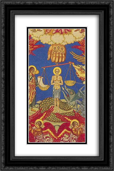 Judgement. Sketch of murals for of the church of the Assumption in Olshany 16x24 Black Ornate Wood Framed Art Print Poster with Double Matting by Bilibin, Ivan