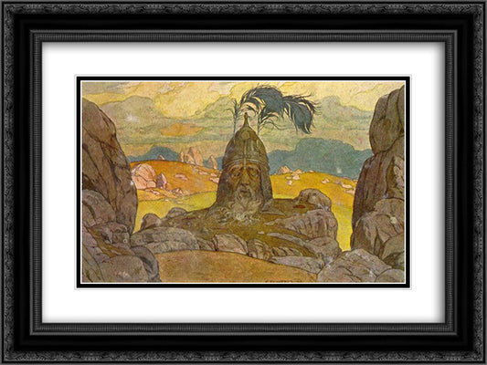 The opera Ruslan and Ludmila 24x18 Black Ornate Wood Framed Art Print Poster with Double Matting by Bilibin, Ivan