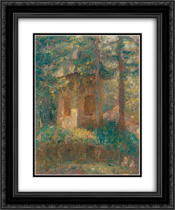 Chapel 20x24 Black Ornate Wood Framed Art Print Poster with Double Matting by Grohar, Ivan