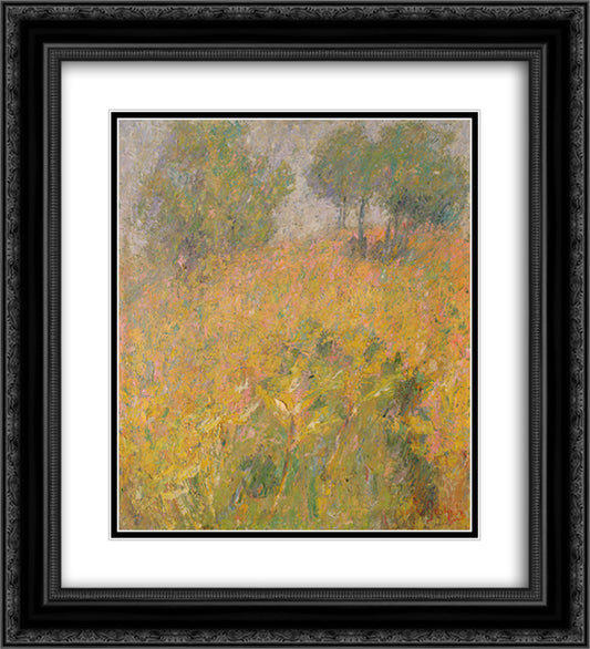 The autumn sun 20x22 Black Ornate Wood Framed Art Print Poster with Double Matting by Grohar, Ivan