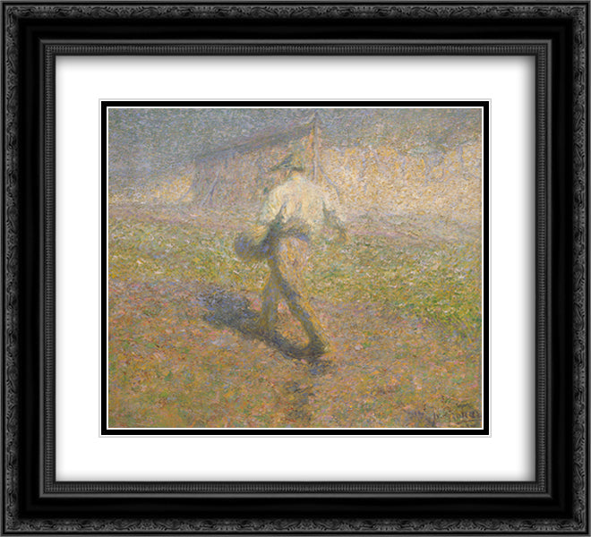 The Sower 22x20 Black Ornate Wood Framed Art Print Poster with Double Matting by Grohar, Ivan