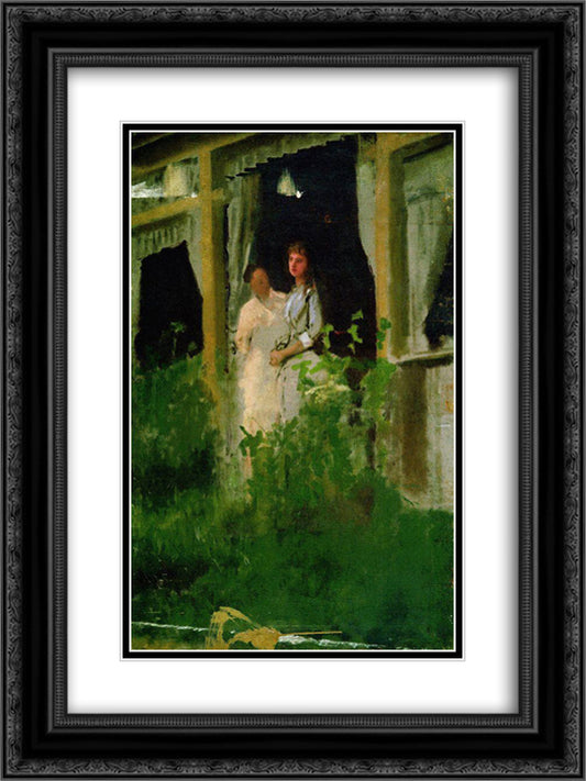 Convalescent 18x24 Black Ornate Wood Framed Art Print Poster with Double Matting by Kramskoy, Ivan