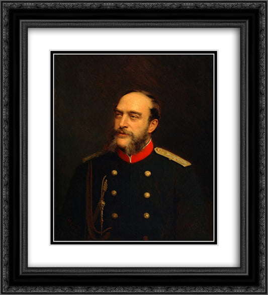 Georg August von Mecklenburg Strelitz 20x22 Black Ornate Wood Framed Art Print Poster with Double Matting by Kramskoy, Ivan