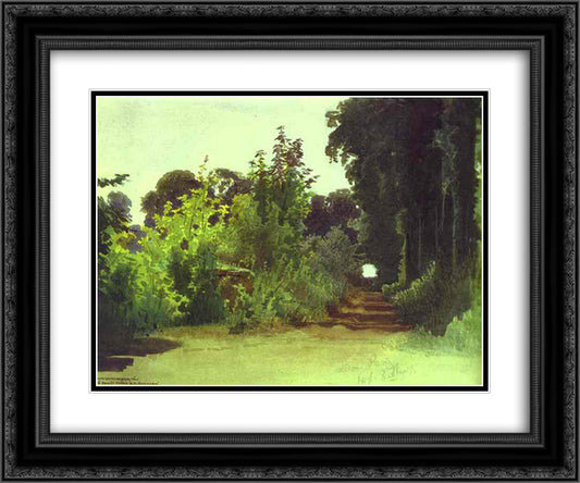 In the Grove of Medon near Paris 24x20 Black Ornate Wood Framed Art Print Poster with Double Matting by Kramskoy, Ivan