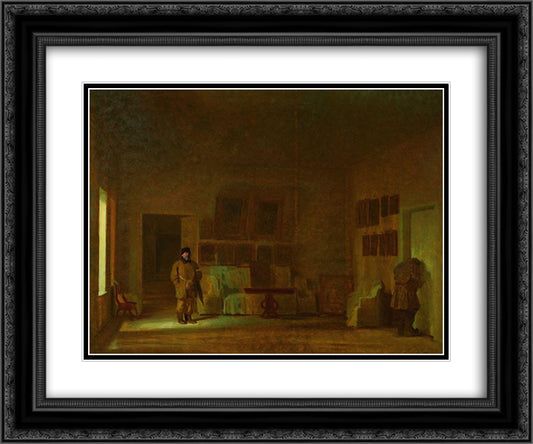 Inspection of the old house 24x20 Black Ornate Wood Framed Art Print Poster with Double Matting by Kramskoy, Ivan