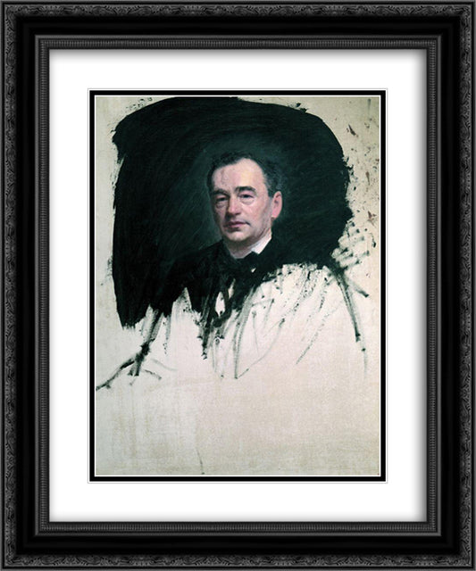 Portrait of Dr. Karl A. Rauhfus 20x24 Black Ornate Wood Framed Art Print Poster with Double Matting by Kramskoy, Ivan