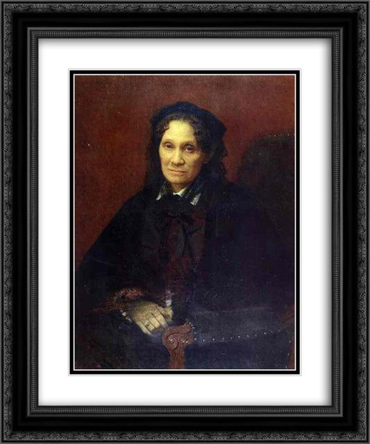 Portrait of Ekaterina Kornilova 20x24 Black Ornate Wood Framed Art Print Poster with Double Matting by Kramskoy, Ivan