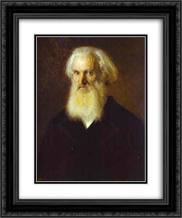 Portrait of the Artist Mikhail Dyakonov 20x24 Black Ornate Wood Framed Art Print Poster with Double Matting by Kramskoy, Ivan