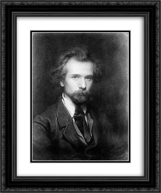 Portrait of the Artist Pavel Petrovich Chistyakova 20x24 Black Ornate Wood Framed Art Print Poster with Double Matting by Kramskoy, Ivan