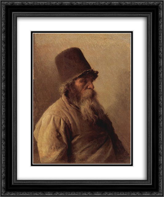 The Miller 20x24 Black Ornate Wood Framed Art Print Poster with Double Matting by Kramskoy, Ivan