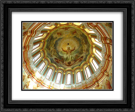 The painting of the main dome of the temple of Christ the Savior in Moscow 24x20 Black Ornate Wood Framed Art Print Poster with Double Matting by Kramskoy, Ivan