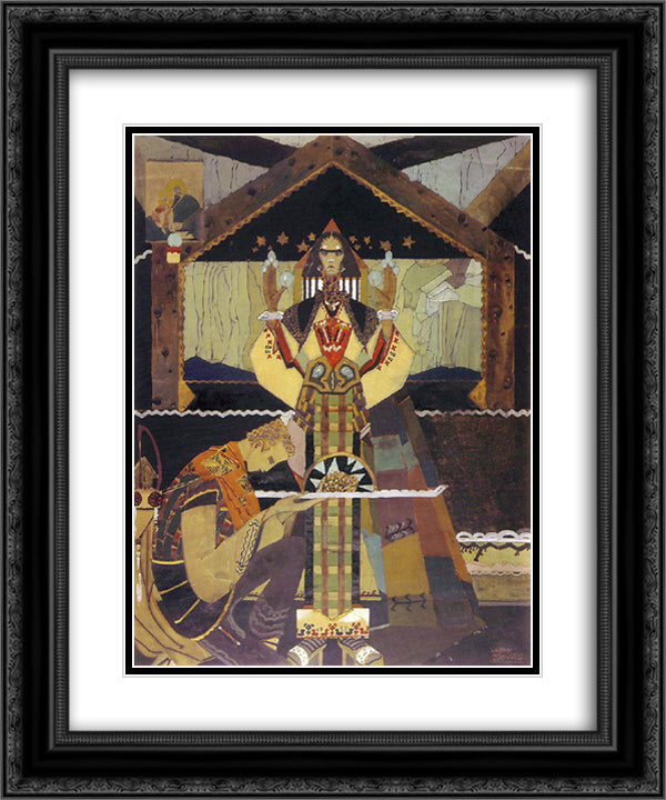 Obruchenie 20x24 Black Ornate Wood Framed Art Print Poster with Double Matting by Milev, Ivan